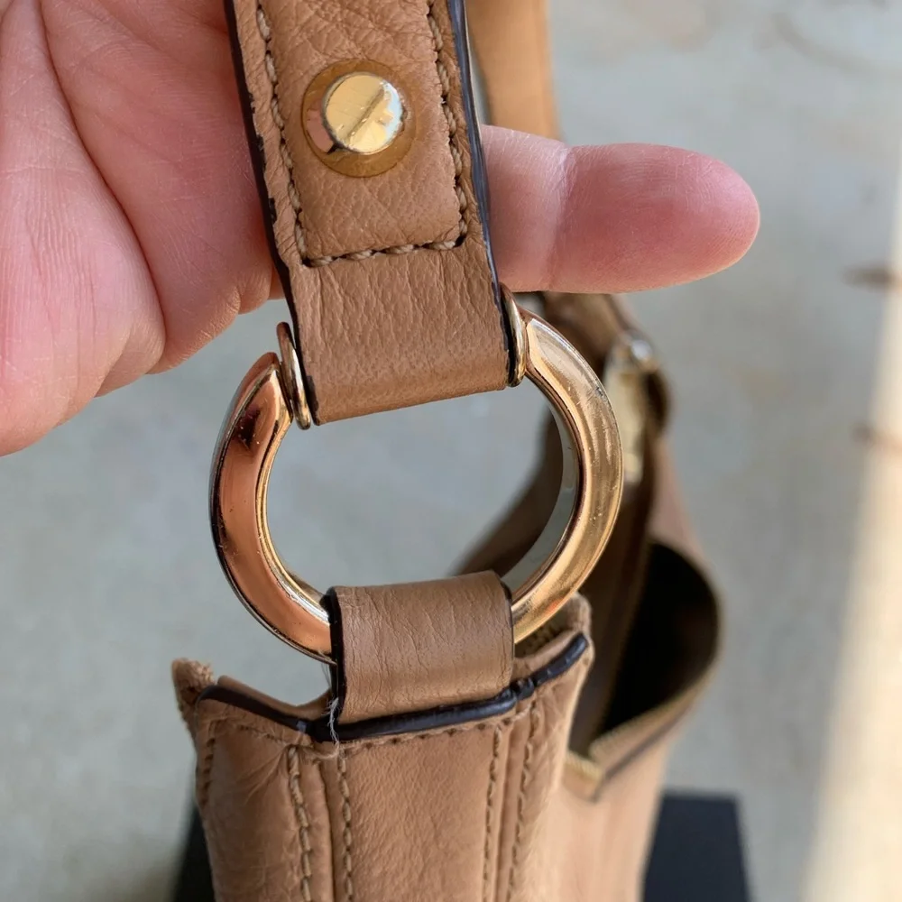 Michael Kors Tan Hobo Bag with Gold Zipper